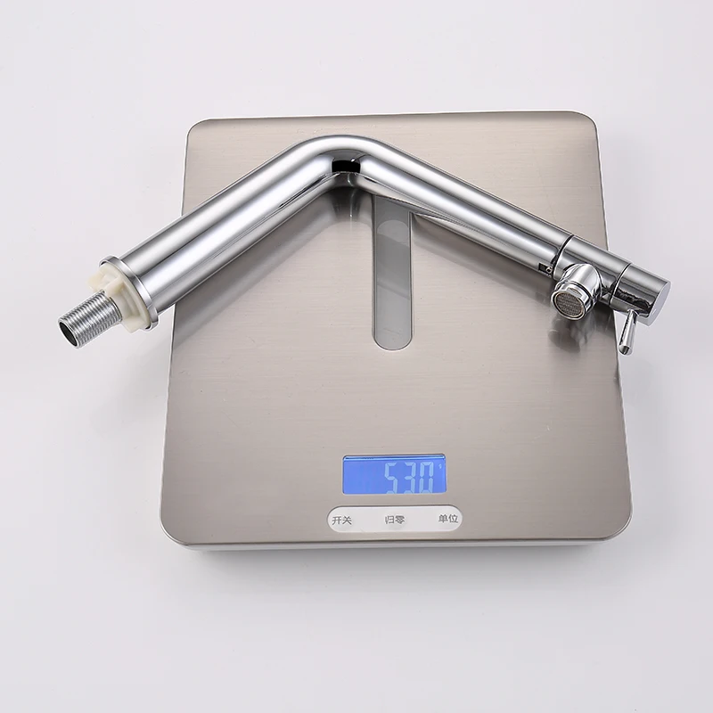 Sanitary Ware Basin Mixers Smart Handle Chromed Bathroom Faucet With Pull Out Sprayer