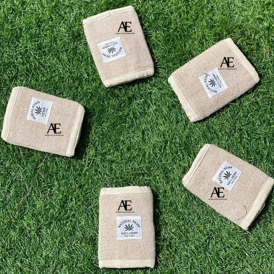 New Designer Stylish Handmade From Natural Fibres Hemp Trifold Unisex Wallets Personalized Card Holders and Coin Case Purses