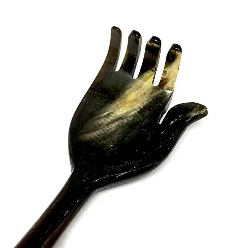 Best Selling Horn Made Massager Scratch Itch Relief Hook Tools Extendable Long Back Scratcher Buffalo Ox Horn Crafted Scratcher