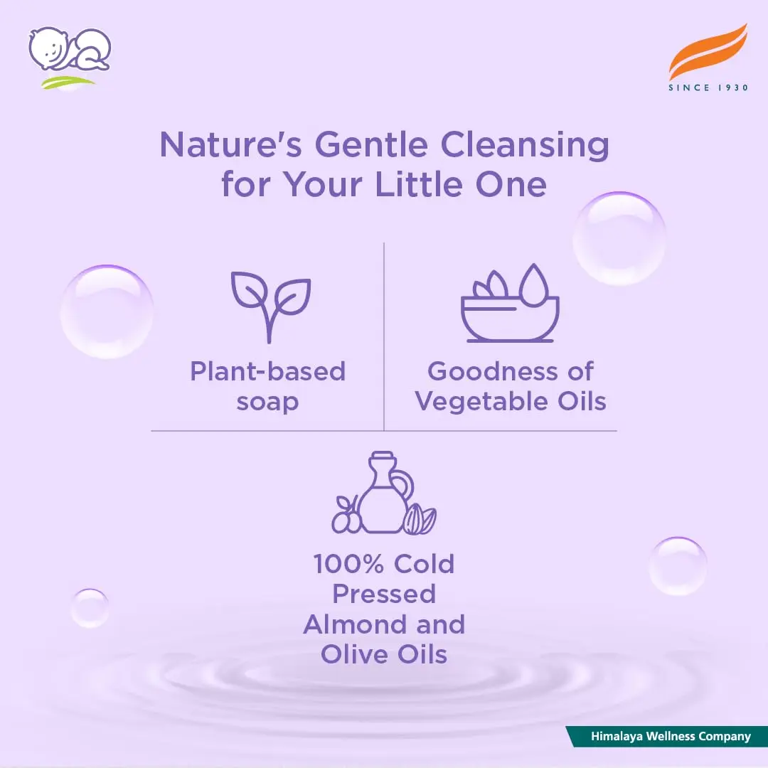 Himalaya Gentle Baby Soap Paraben-Free Natural Body Care for Sensitive Skin