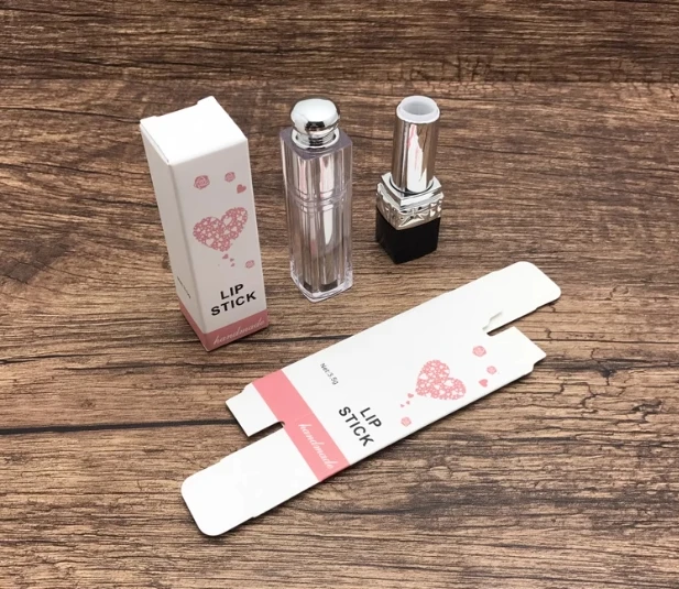 Luxury eco-friendly small cosmetic beauty lip stick gloss tube cosmetic paper boxpackaging custom logo