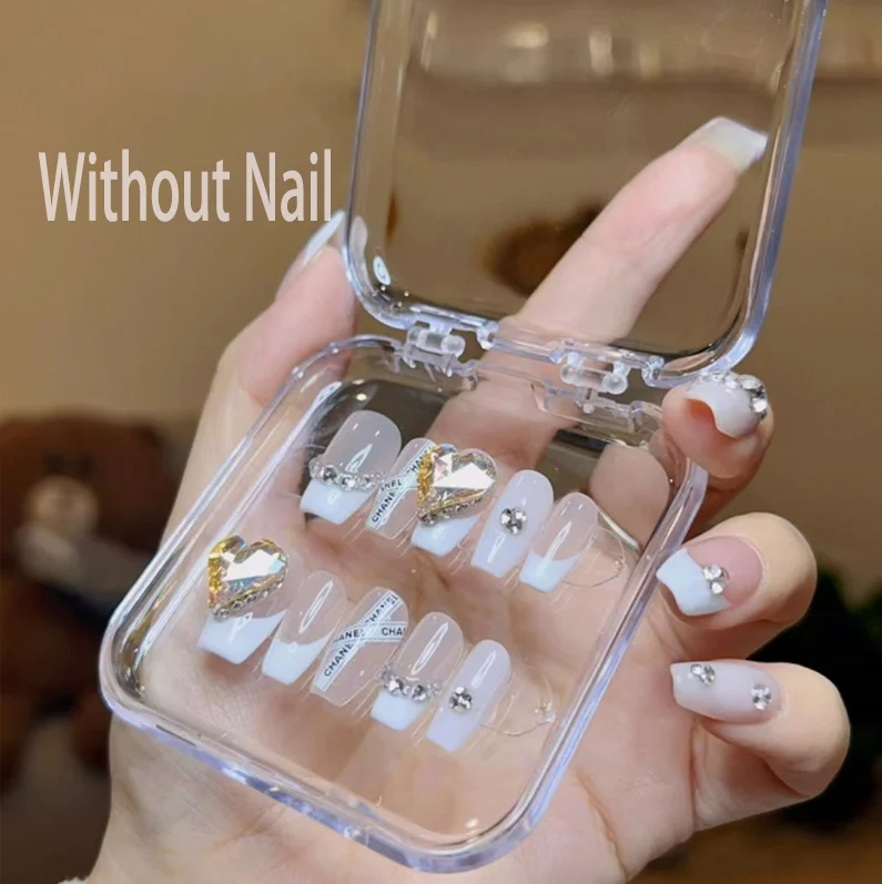 Press on nails empty packaging box new customized logo nail storage and display card box nail boxes for press ons