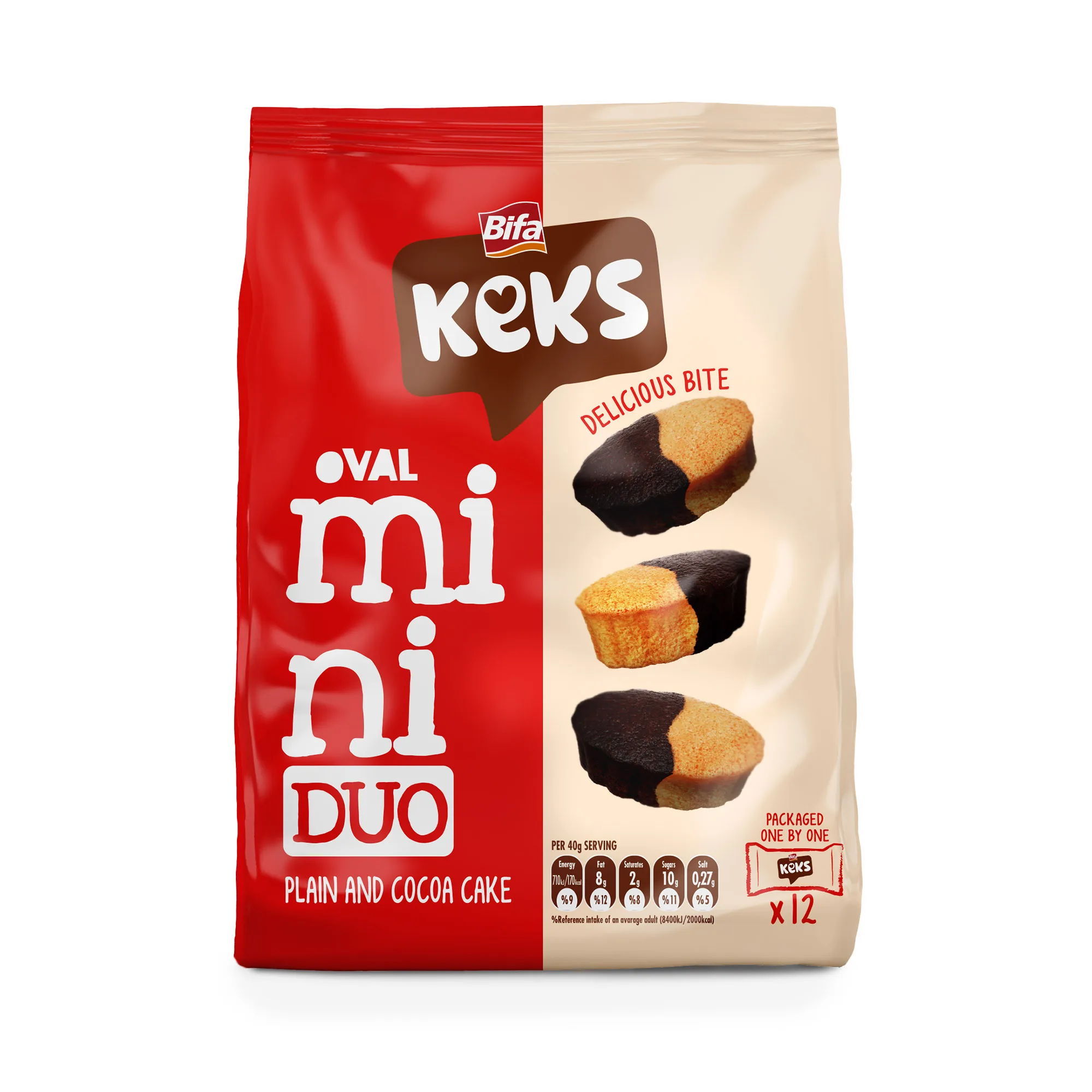 Мини-Овальный торт Bifa Keks простой и какао 170 г x 2 шт. очень вкусный высококачественный