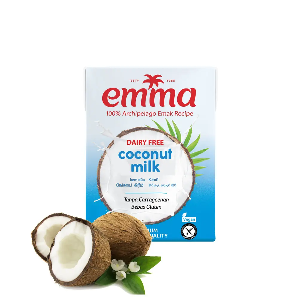 Best Selling Premium Export Quality 18% Grade Low Fat Content Natural Fresh Coconut Milk Shorter Blue Colour Packaging 200ml