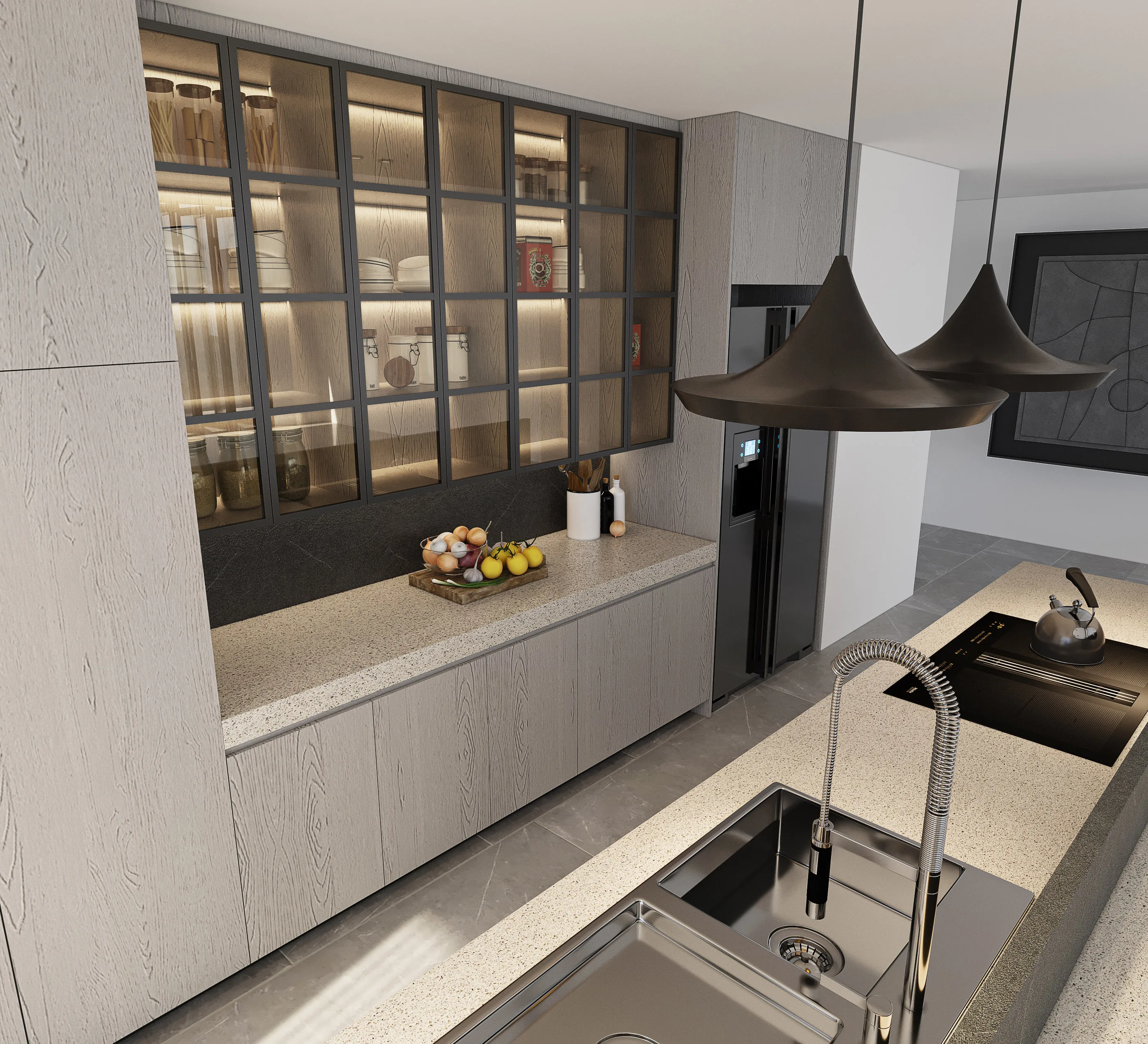 Customizable Factory Price Complete Modern Design Italian Kitchen Cabinets