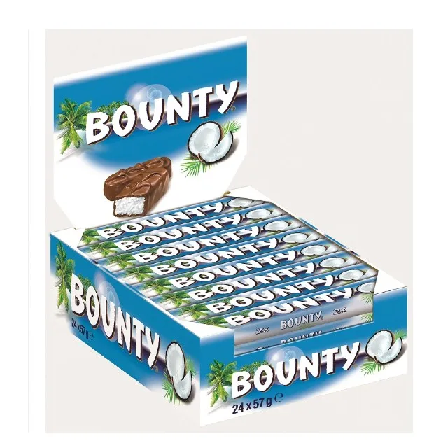 Bounty Chocolate 57GR x 24 PIECES x Box - Chocolate Bar with Coconut - Snacks Wholesale