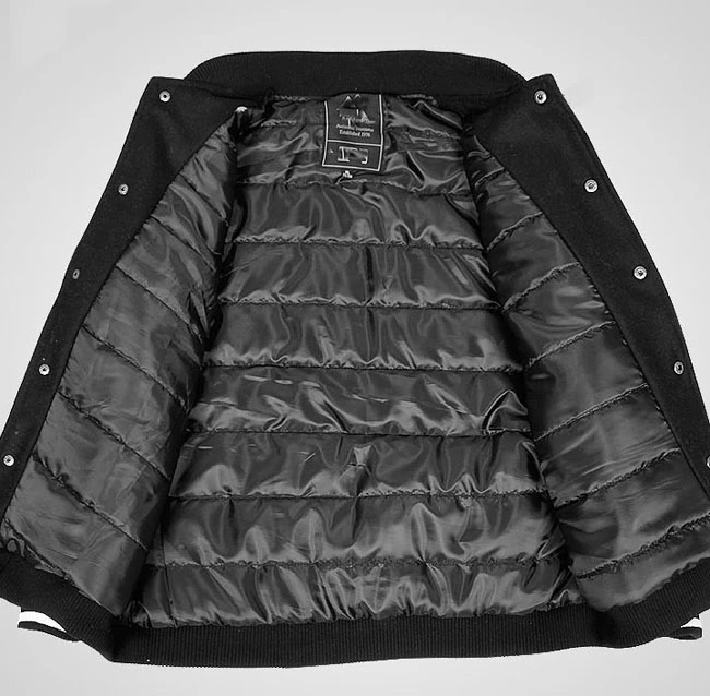 OEM Manufacture New Design Winter Men Coat Blue Wool Body & Bright Varsity Jacket