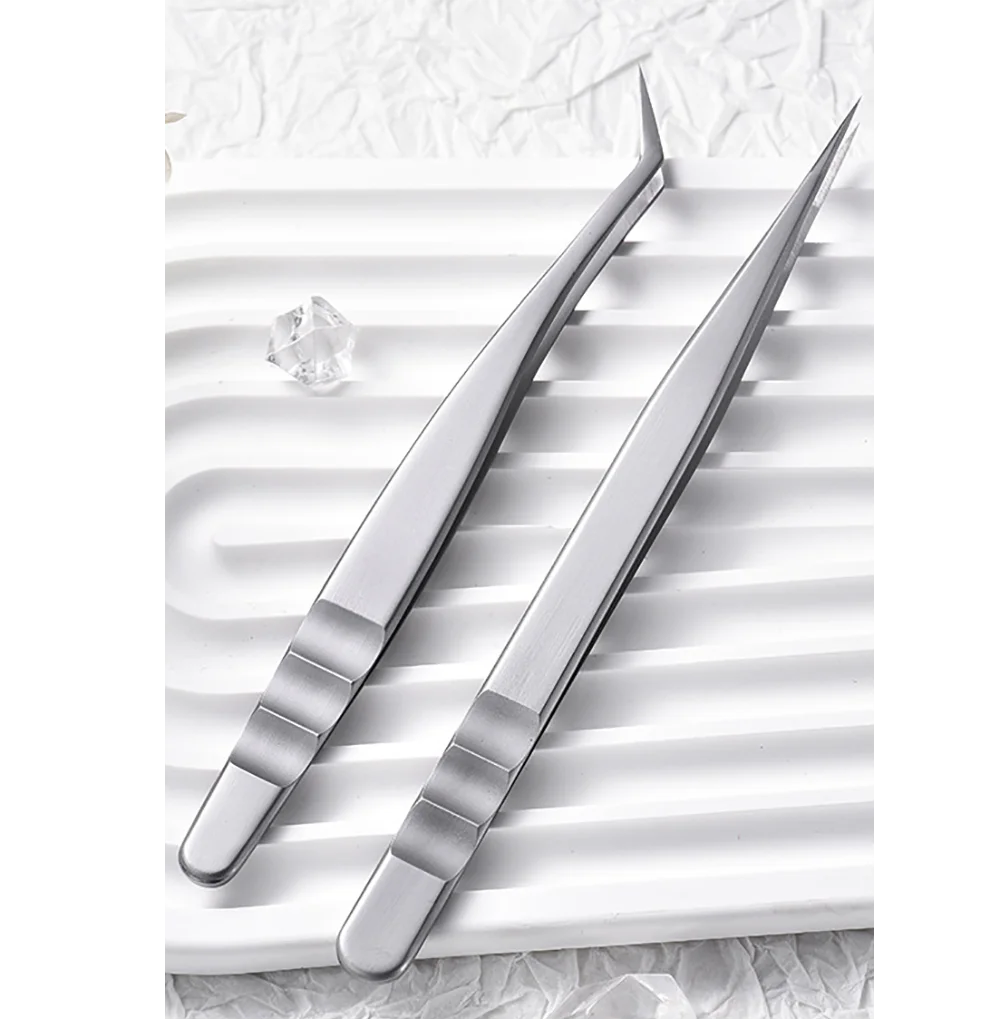 Eyebrow Eyelash Extension Case Applicator Private Label Vetus Strip Blooming Curved Volume Lash Tweezer