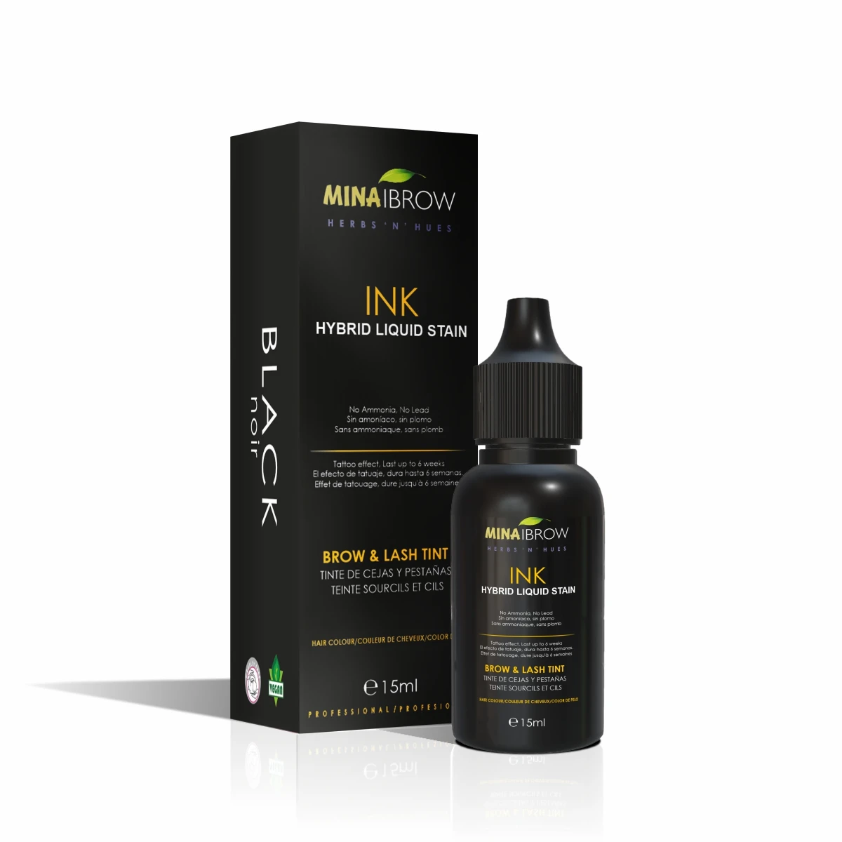 MinaIbrow Liquid Hybrid Tint Stain Brow Tinting & Coloring OEM Private Labelling Brow Eyebrow Henna Free Kit Custom Logo Stain