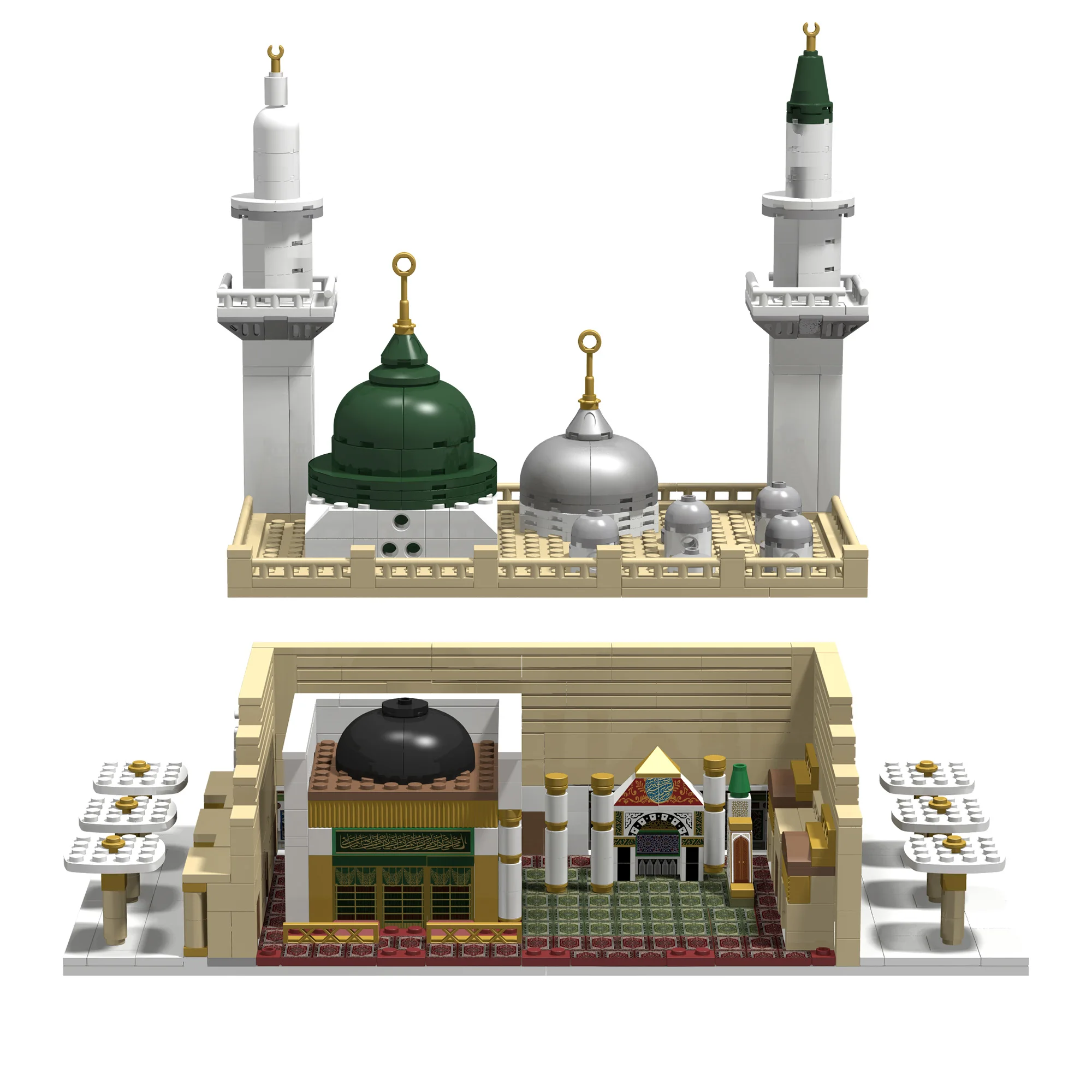 Wholesale Safe Kids Educational Toys 877 Plastic Bricks Building Block Sets Toy TAKVA DEENBLOCKS Masjid An Nabawi Kids Islam Toy