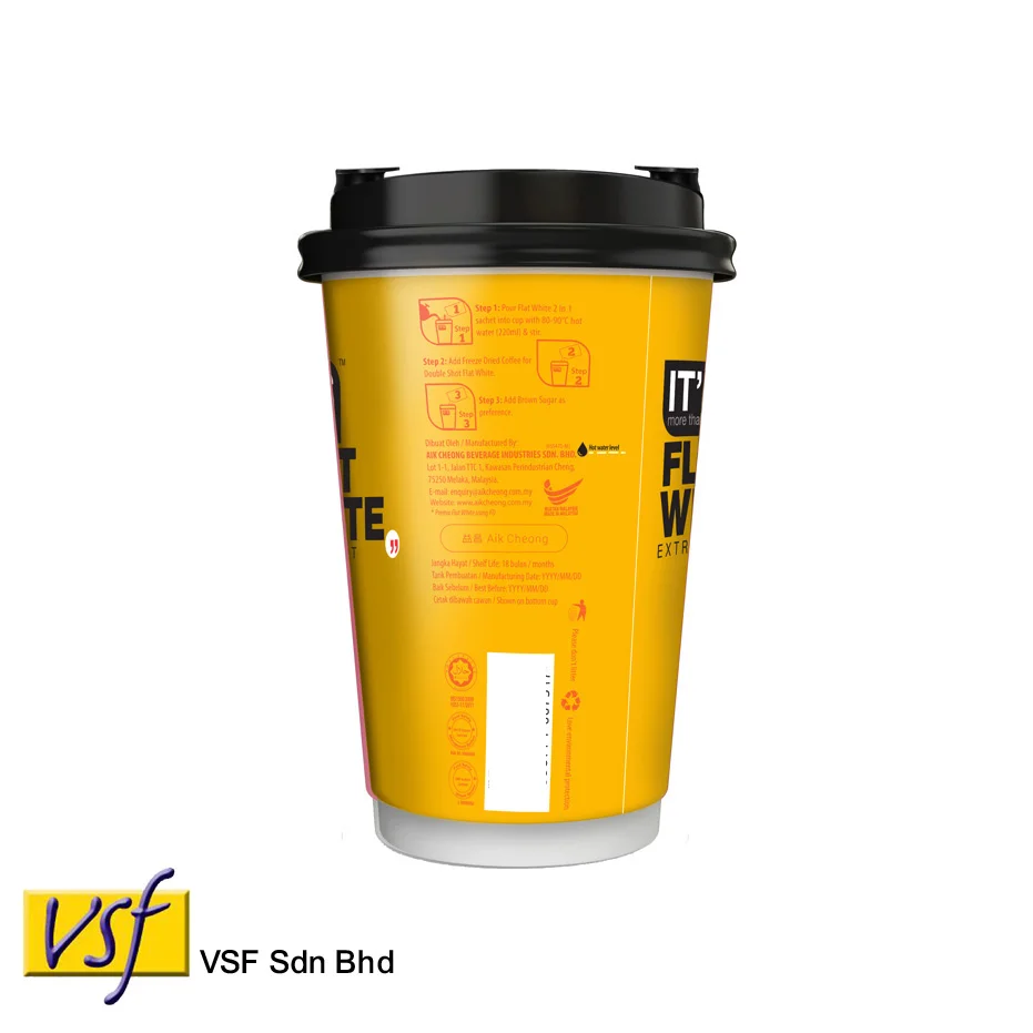 Aik Cheong Coffee плоская белая дополнительная чашка 41 г x 12 чашек Халяль сделанный в Малайзии