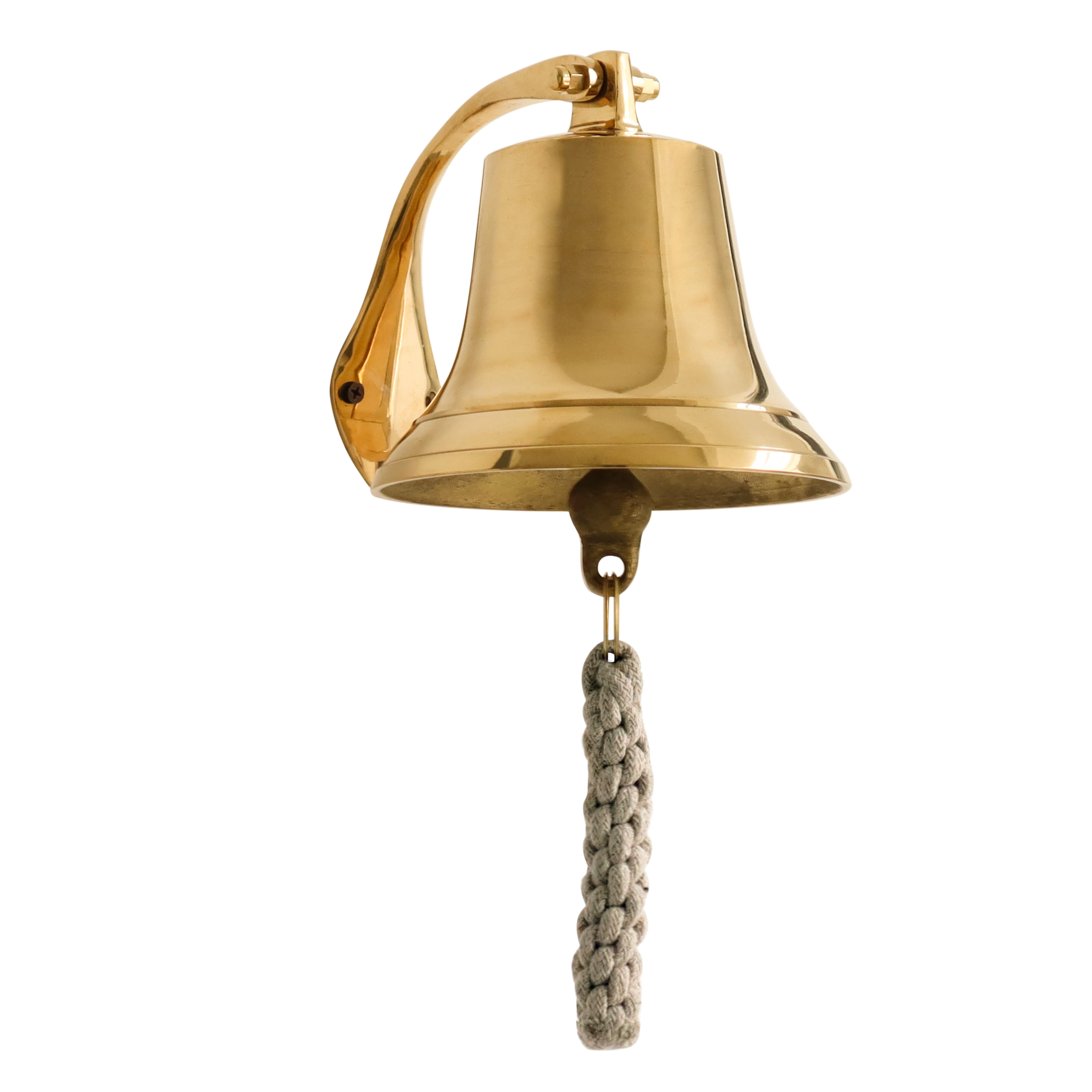 Nautical Solid Brass Ship Bell Wall Mounted Hanging Shinny Brass Door Bell for Home Kitchen for Gifting Metal Crafts