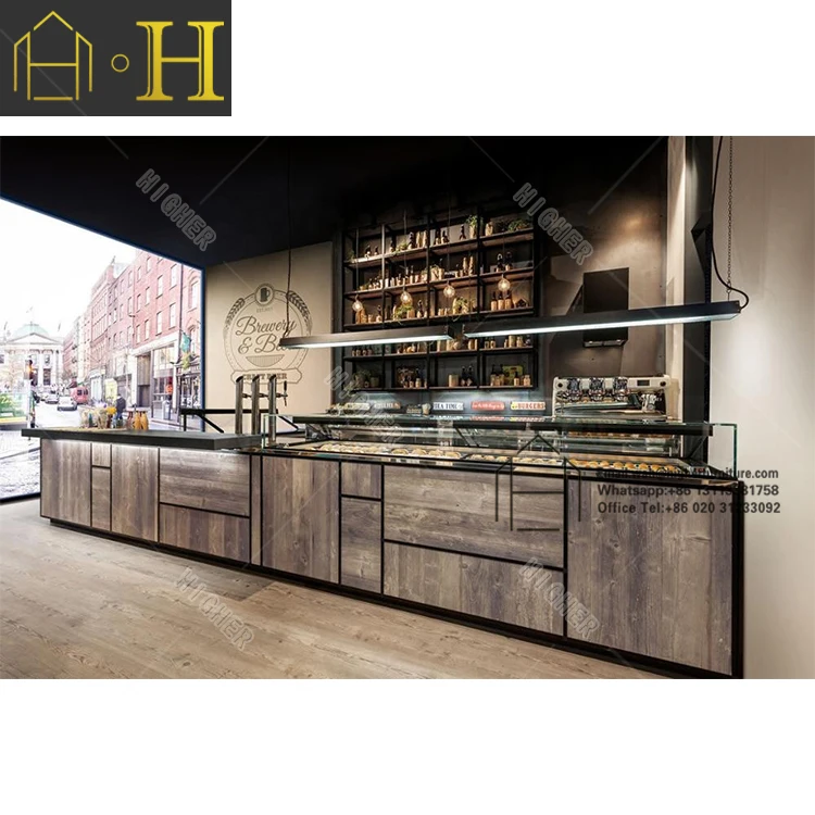 Customized snack showcase glass food display cabinet ice cream display counter