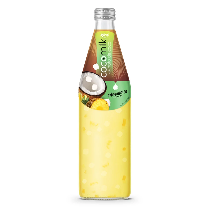 High Quality Coconut Milk with Pineapple Flavor 485ml Glass Bottle Fruit Juice from Vietnam Ingredients Water