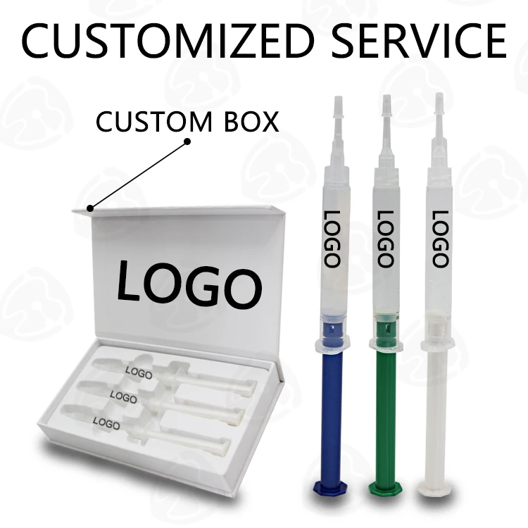 Dental Vendor Lab Medical Syringe Hydroproxide Peroxide Gold Pink Silver 30% 40% 45% 50% Teeth Whitening Gel With Oem