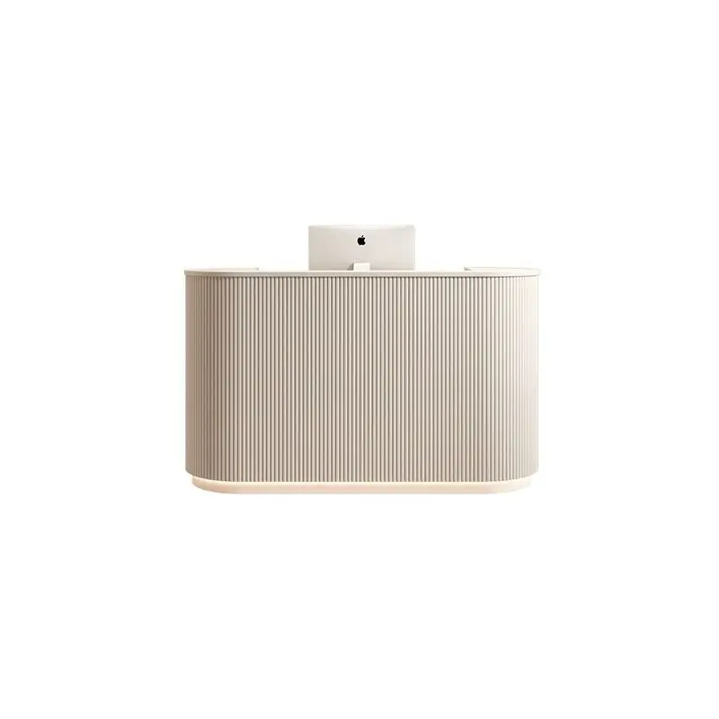 Simple hot sale commercial office furniture Paint small Beauty Salon rounded camber shape reception desk