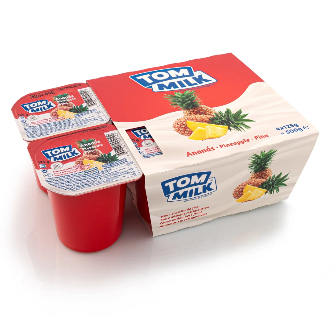 Long Life Pineapple Flavoured Yoghurt TOM MILK pack 4x125g