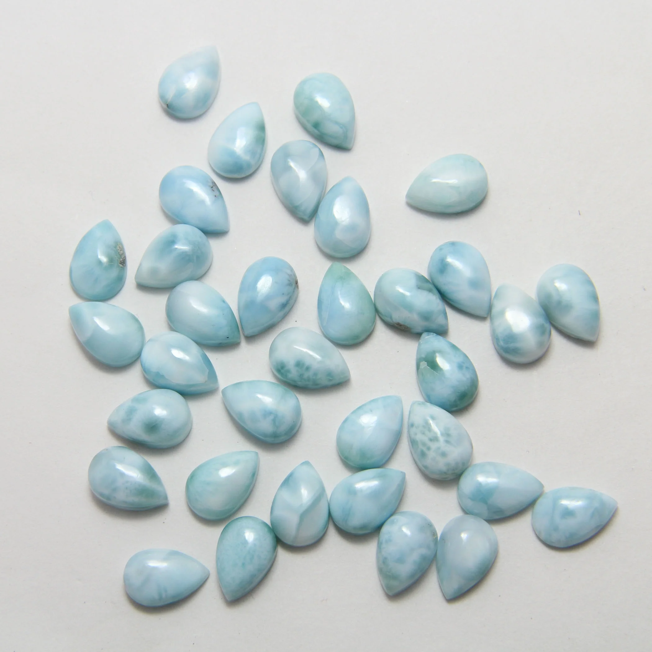 New Arrival Natural Larimar Cabochon Pear Shape  Loose Gemstones For Making Jewellery