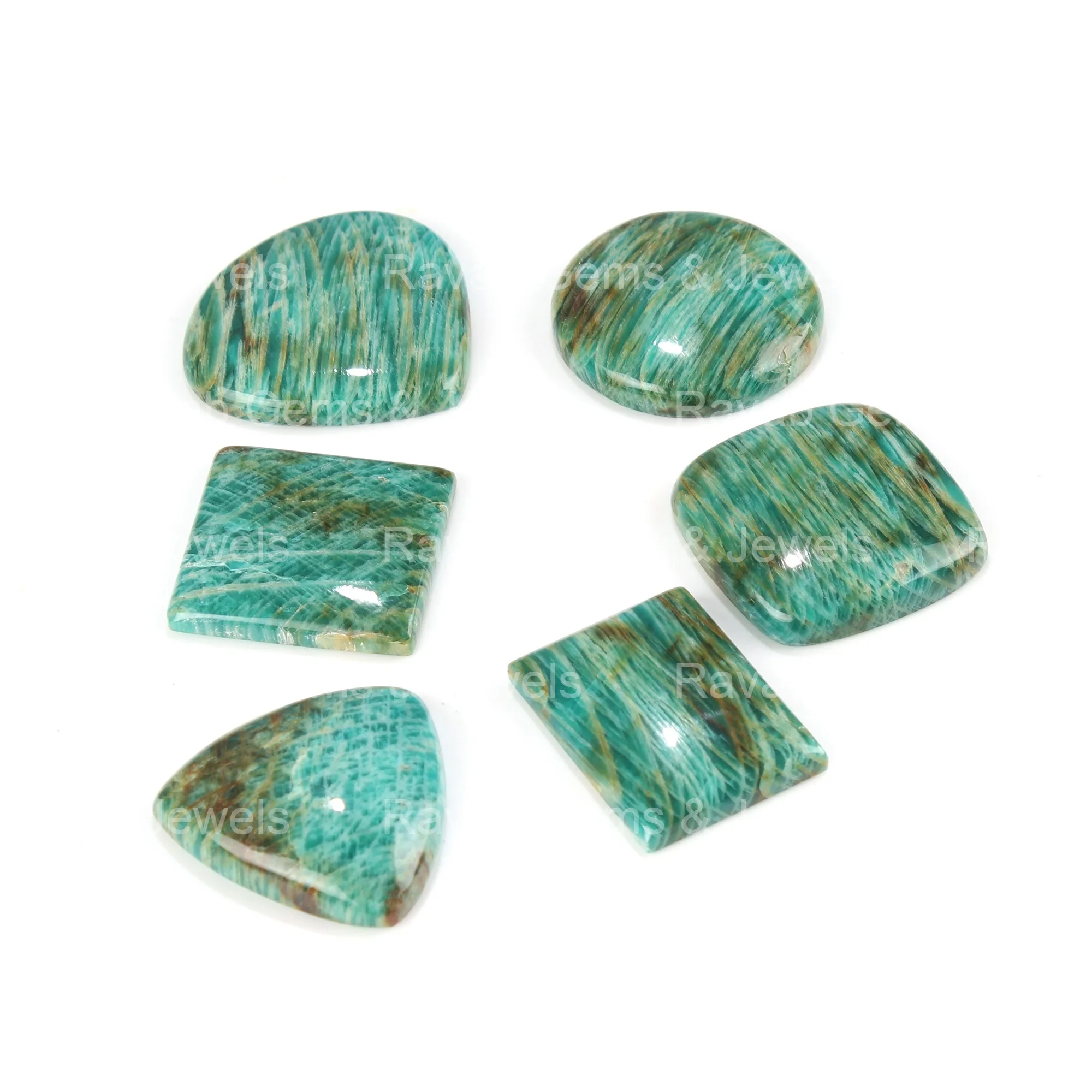 Top Quality Natural Green Amazonite Loose Gemstone Jewelry Making Mix Size and Shape Lot Cabochon Affordable Price Wholesaler