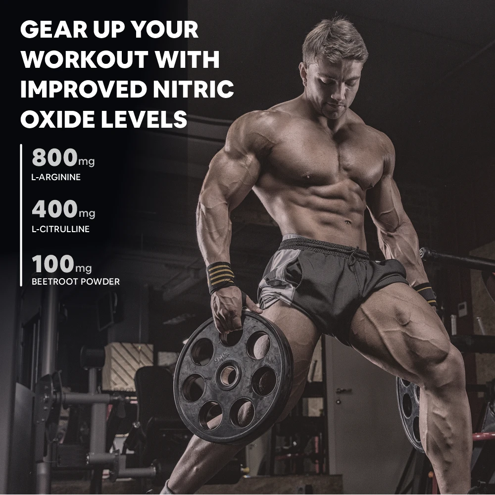 Nitric Oxide Booster Supplement 1400mg with L-Arginine HCL, AAKG, L Citrulline Malate, Beet Root Extract & Caffeine