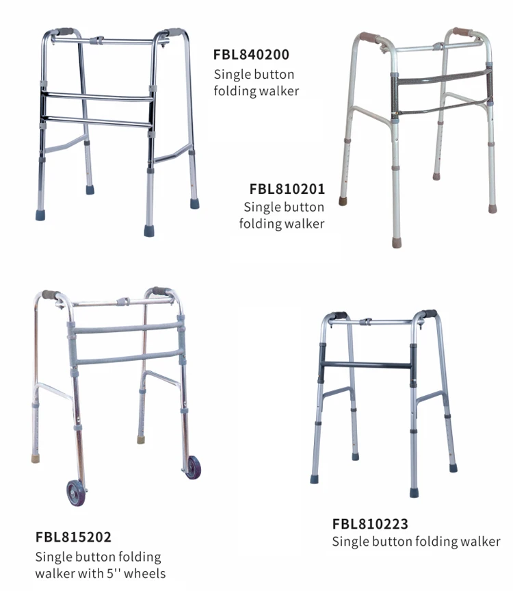 Bliss Medical Folding Aluminum Disable Handicapped Frame Height-adjustable Foldable Frame Surgical Walker