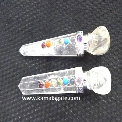 Wholesale Natural Black Tourmaline Amethyst Crystal Wand with Carved Angel & 7 Chakra Reiki Healing Gemstone Angel wand
