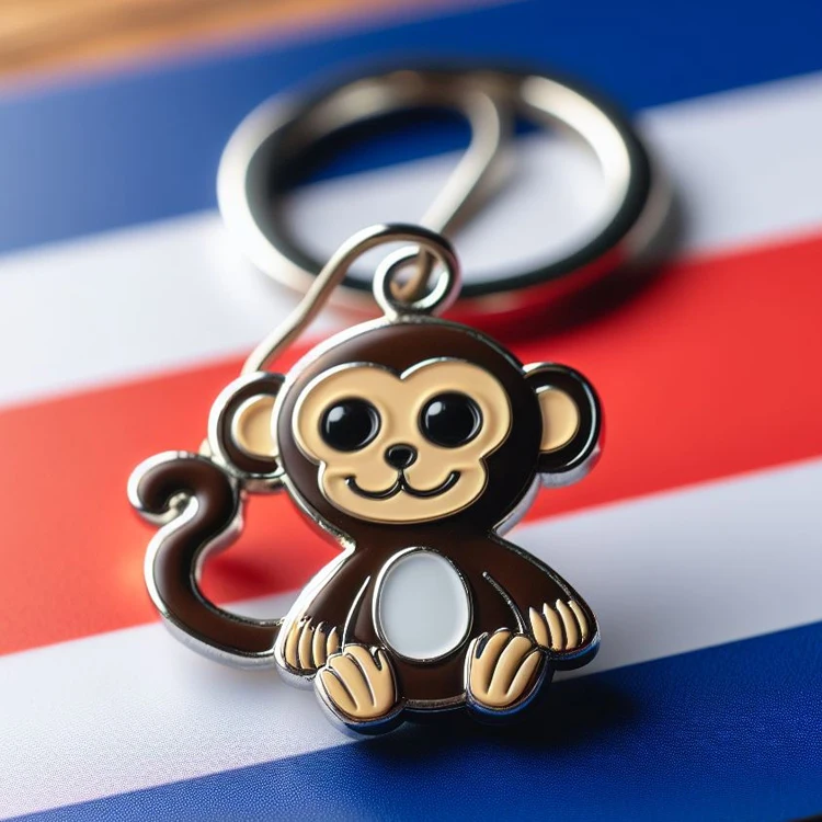 Custom logo metal souvenir animal cute monkey keychain