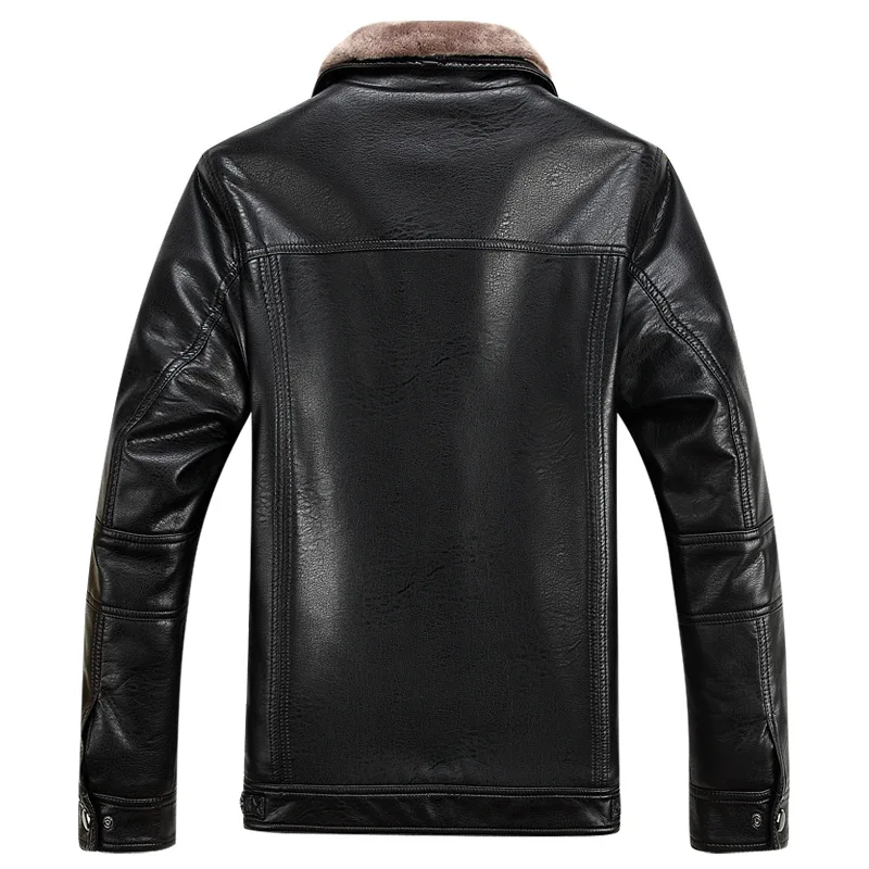 Donice Factory Price  New Style Brown sheep Leather and faux fur Jacket Men