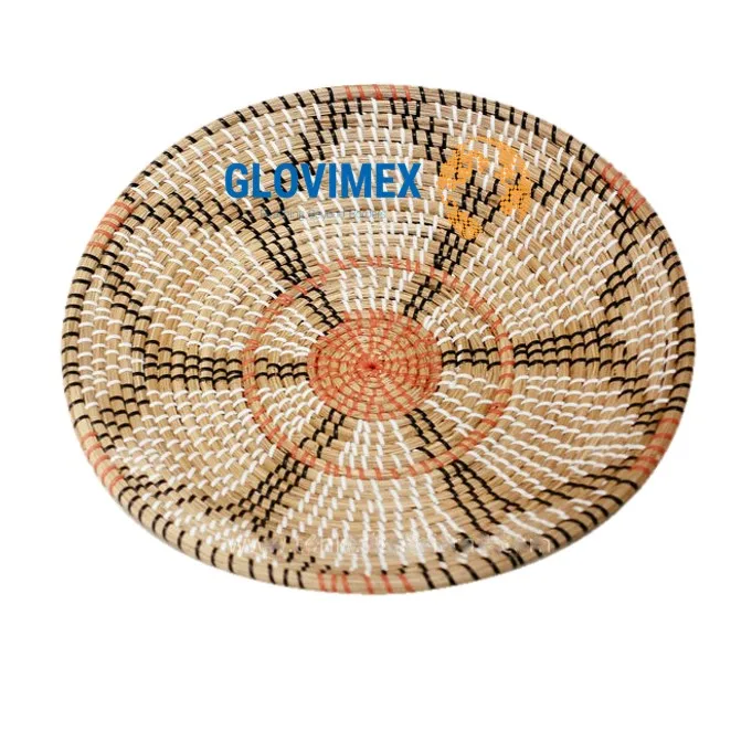 Decorative Plates Vintage Style Seagrass Handmade Hanging Wall Decor for Home Vietnamese