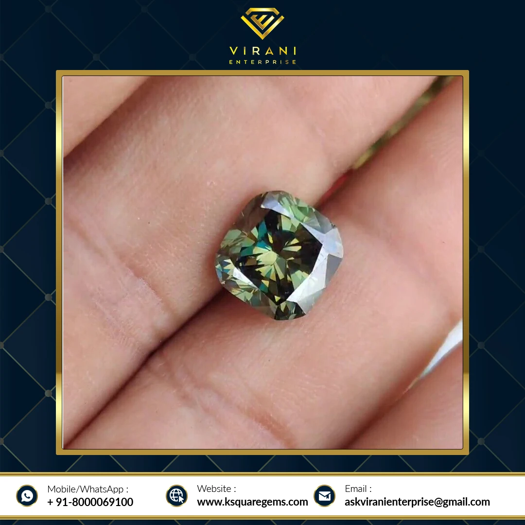 Factory Price Jewelry Making Black Blue Color Cushion Brilliant Cut Lab Grown Loose Moissanite Diamonds From Trusted Supplier