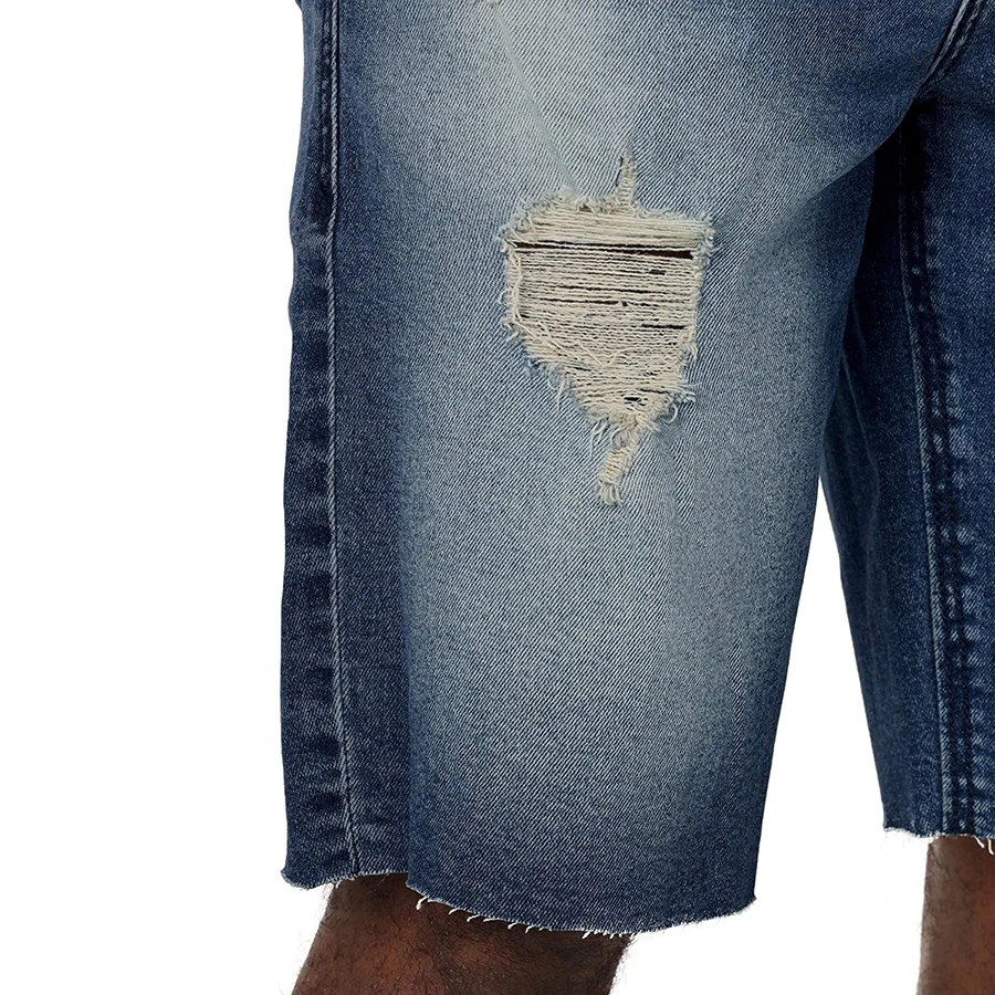 2023 Customized Design Boys Denim Shorts Casual Denim Shorts For Men Charcoal Color Acid Washed Men Denim Shorts