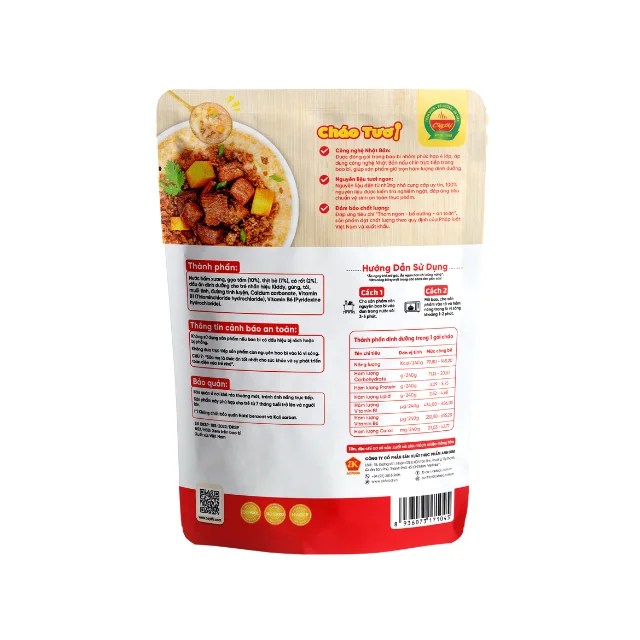 Вкусная свежая каша хит продаж натуральный цвет готовый к употреблению ISO VIETGAP HACCP упаковка в пакеты сделано во