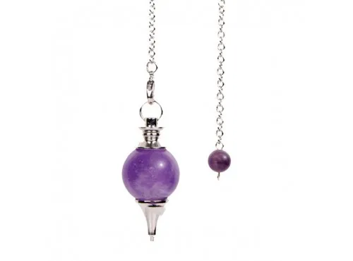 Natural Stone High Quality Polished Round Amethyst Balls Pendulum Gemstone Round Stone Balls Pendulum For Healing