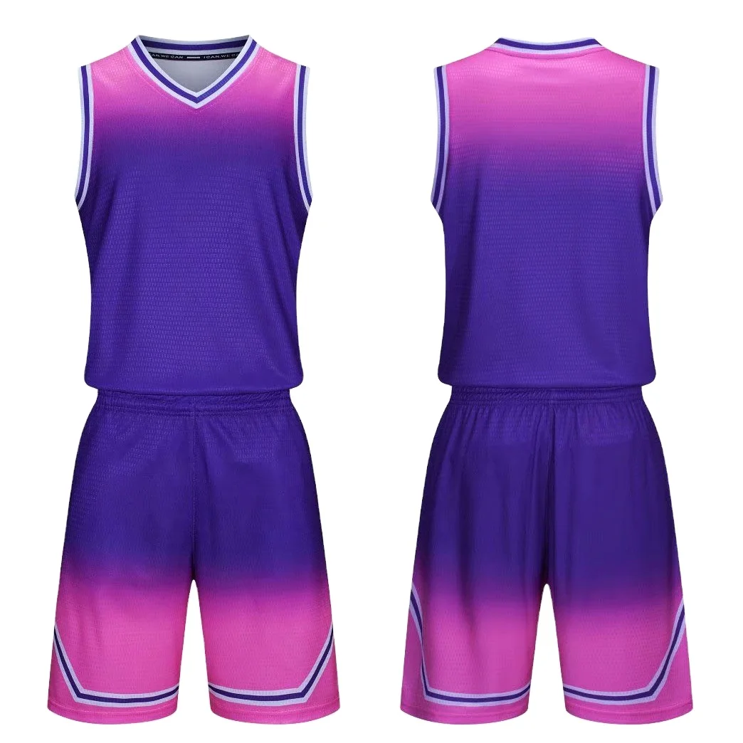 Basketball Jersey Gradient 100% Polyester Wholesale Custom Your Own Design Printing Basketball uniform