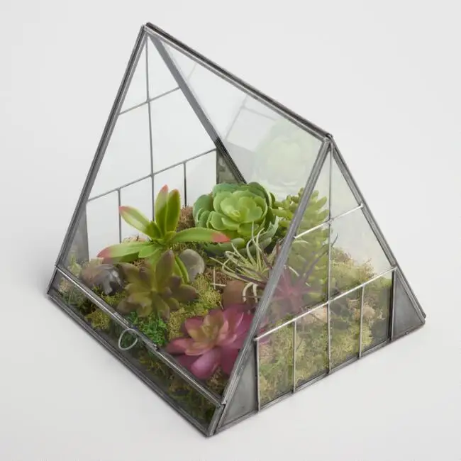 Geometrical Metal Glass Terrarium for Home Decoration