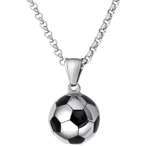 Custom Iced Out 16mm Cuban Link Chain Necklace  Hip Hop Bling with Baguette Diamond and Zircon Football Shape Pendant