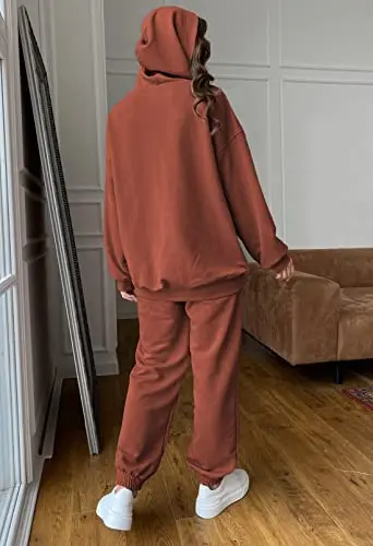 Women loose fit track suits outfits styles women fashion designer full length pant and full sleeved hoodies winter sweat suit