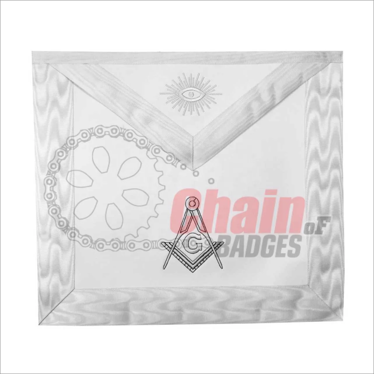 Custom Freemason Masonic Apron Handmade Embroidered Moire Ribbon Fabric Cross-Stitching Needlework Crafts OEM Demanded
