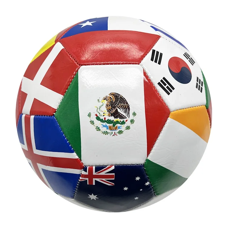 Football Soccer Ball with countries flag ball custom logo bulk quantity