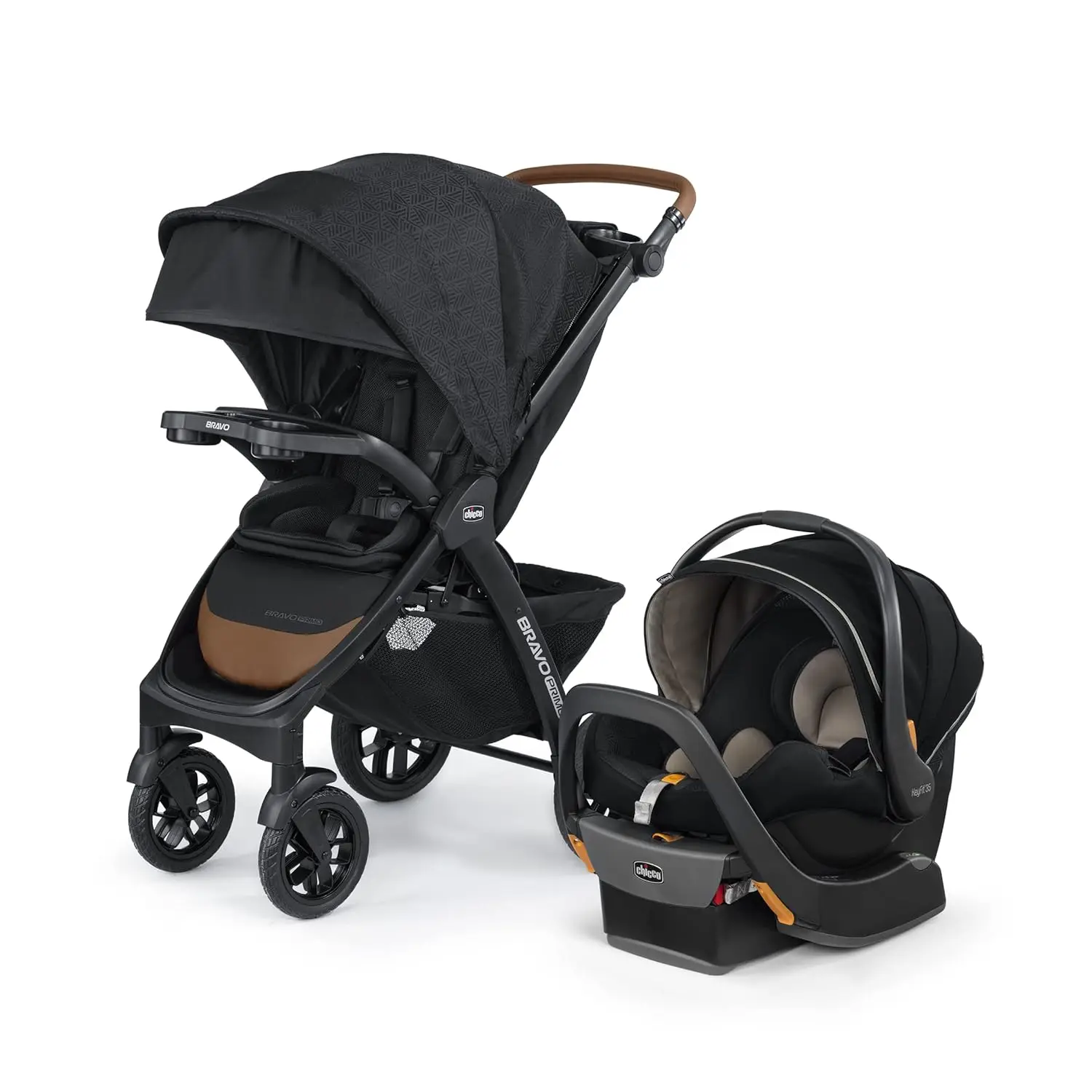 Bravo Primo Trio Travel System, Quick-Fold Stroller with KeyFit 35 Zip Extended-Use Infant Car Seat and Stroller Combo
