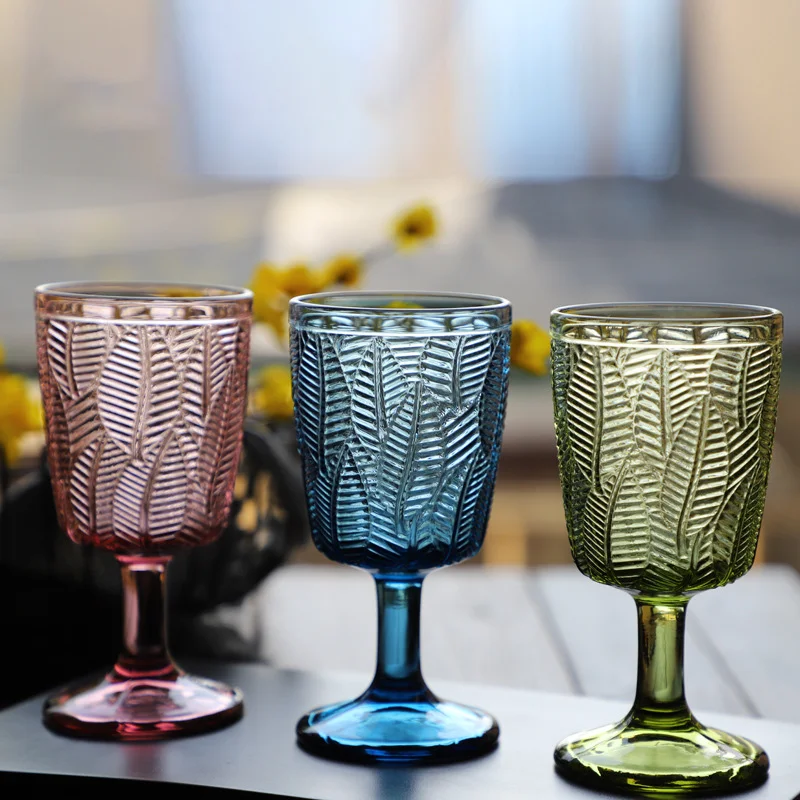 Wholesale Blue Goblet Wedding Champagne Cup Diamond Transparent Crystal Wine Glass Wedding Drinking Goblet