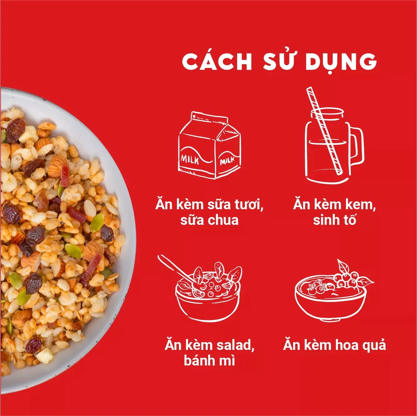 OATTA Granola with dried Banana & Raisin Healthy Fresh Nutritious Style from Vietnam Factory Wholesale