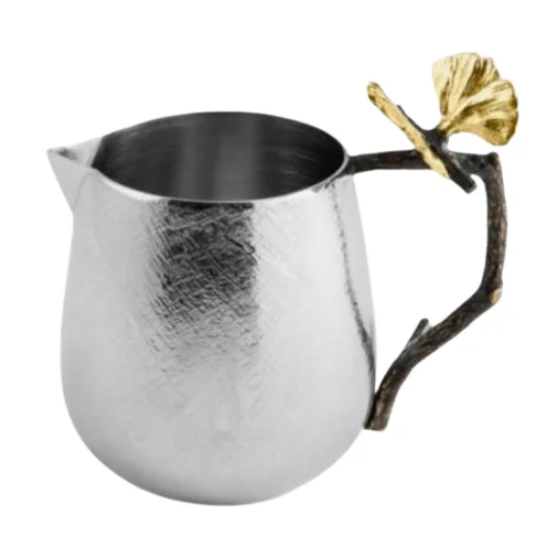 Pomegranate Handle Metal Silverware kitchenware Creamer Milk Pitcher Deluxe Quality Stainless Steel Creamer and Sugar Set