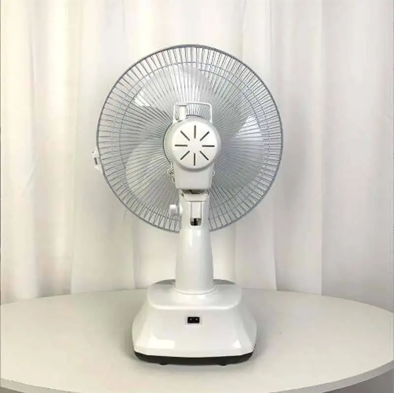 AC/DC 12 inch 16 inch Solar Electric Fan Cooling Rechargeable table fan  solar fan with solar panel  solar fan with lights