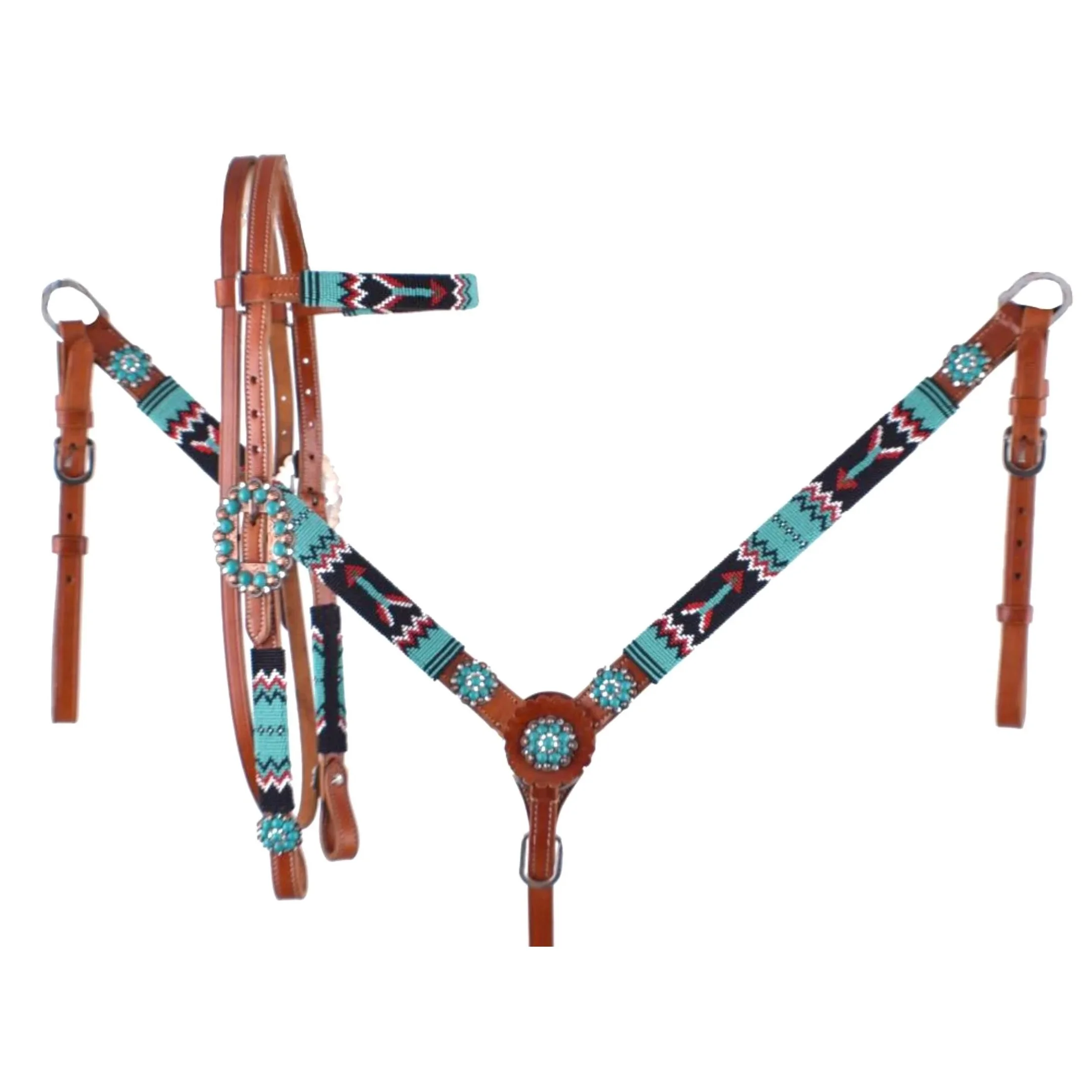 Premium Quality Customized Horse Accessories Leather Headstall with Breastplate for Horse Riding Use from India