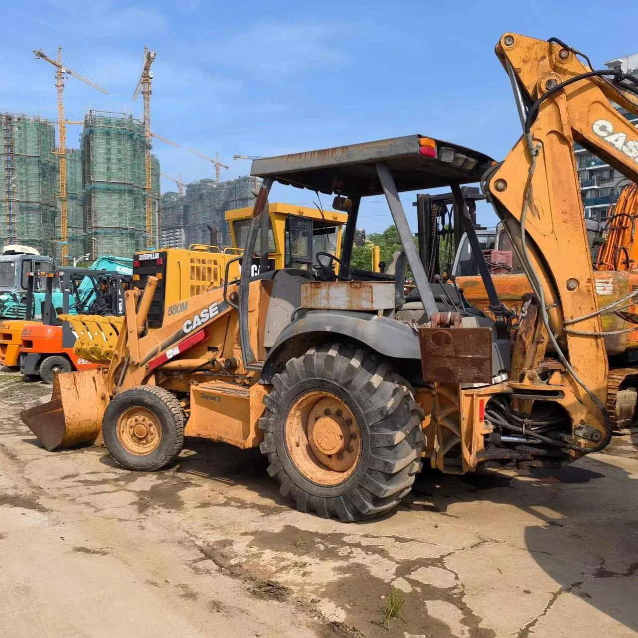 Low price 4x4 used case 580 backhoe excavator loader sale 580m 580L