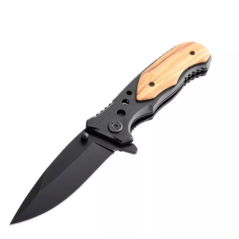 Professional Stainless Steel Wood Handle Folding Pocket Knife for Outdoor Camping