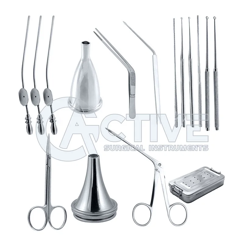 Best Quality Medical ENT Tympanoplasty Instruments Set 60 Pieces Micro Ear Surgery ENT Instruments Reusable Wholesale CE Approve