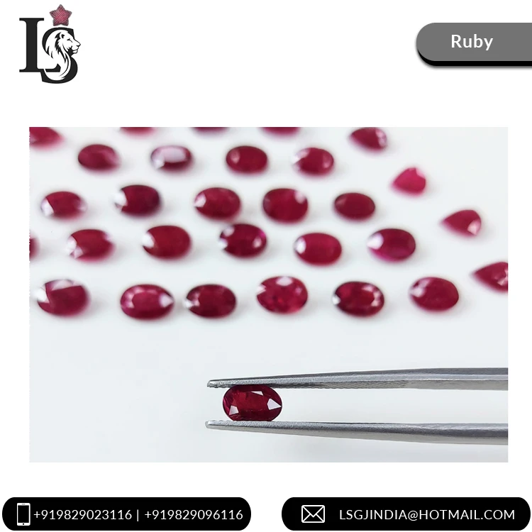 Blood red Ruby Calibrated 5x7 mm Size 100% Natural Oval Shape Ruby fine cut Gemstone for Necklace Rings Making