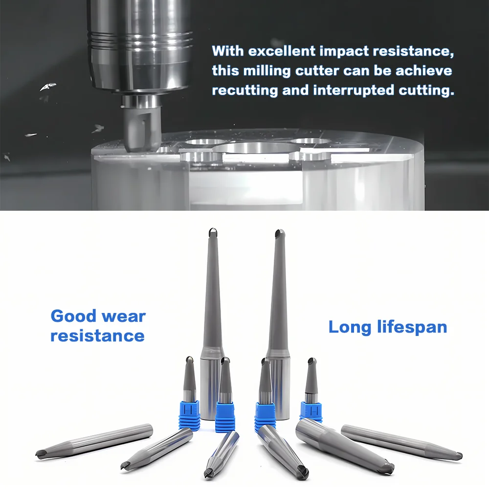 PCD end mill woodworking diamond cutter Ball Nose cutting tools pcd tipped end mill for Graphite Processing